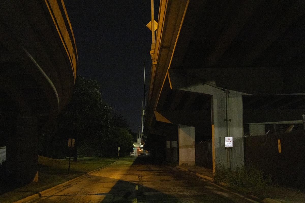Under a bridge