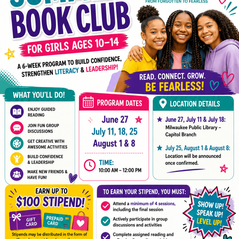 Post From Community: Forgotten Daughters : Summer Girls Book Club to promote literacy, confidence, and connection